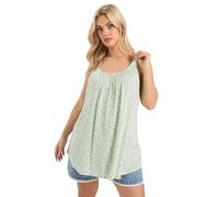 Yours Curve Sage Green Ditsy Floral Vest Top - Women's - Plus Size Curve