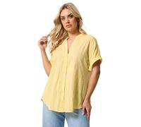 Yours Curve Dobby Textured Blouse - Women's - Plus Size Curve Yellow