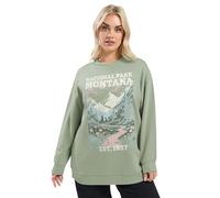 Yours Curve Sage Green Mountain Scene Sweatshirt - Women's - Plus Size Curve