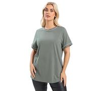Yours Curve Sage Green Pearl Trim T-Shirt - Women's - Plus Size Curve