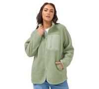 Yours Curve Sage Green Pocket Teddy Fleece Jacket - Women's - Plus Size Curve