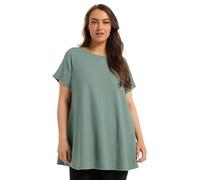 Yours Curve Sage Green Ribbed Swing Top - Women's - Plus Size Curve
