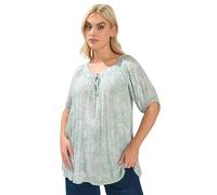 Yours Curve Sage Green Textured Ditsy Floral Top - Women's - Plus Size Curve