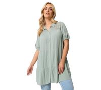 Yours Curve Sage Green Tiered Shirt - Women's - Plus Size Curve