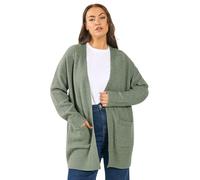 Yours Curve Sage Soft Touch Knitted Cardigan - Women's - Plus Size Curve Green