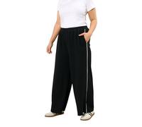 Yours Curve Scuba Side Stripe Wide Leg Trousers - Women's - Plus Size Curve Black