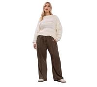 Yours Curve Seam Front Wide Leg Trousers - Women's - Plus Size Curve Brown