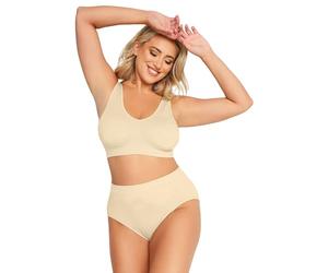 Yours Curve Seamless Non-Padded Non-Wired Bralette - Women's - Plus Size Curve Nude