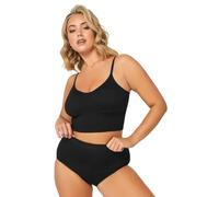 Yours Curve Seamless Padded Crop Bralette Top - Women's - Plus Size Curve Black