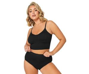 Yours Curve Seamless Padded Crop Bralette Top - Women's - Plus Size Curve