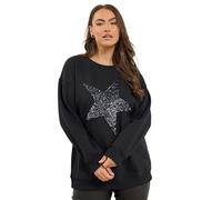 Yours Women's Sequin Embellished Star Sweatshirt in Black | Size: 22-24 Yours Black 22-24