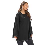 Yours Curve Sequin Panel Flare Tunic Top - Women's - Plus Size Curve