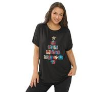 Yours Curve Sequin Present Christmas Tree Novelty T-Shirt - Women's - Plus Size Curve