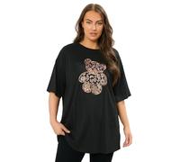 Yours Curve Sequin Teddy Relaxed T-Shirt - Women's - Plus Size Curve Black