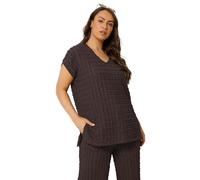 Yours Women's Bubble Textured Top & Trousers Set in Chocolate | Size: 20