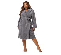 Yours Curve Shawl Collar Fluffy Dressing Gown - Women's - Plus Size Curve