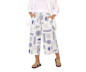 Yours Curve Shell Print Midaxi Culottes - Women's - Plus Size Curve