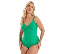 Yours Curve Shell Print Ruched Plunge Swimsuit - Women's - Plus Size Curve