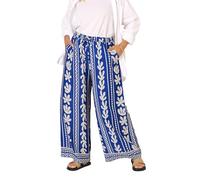 Yours Curve Shell Print Wide Leg Trousers - Women's - Plus Size Curve