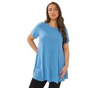 Yours Women's Shimmer Swing T-Shirt in Blue | Size: 22-24 Yours Blue 22-24