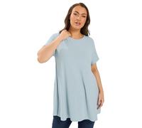 Yours Curve Shimmer Swing T-Shirt - Women's - Plus Size Curve Light Blue