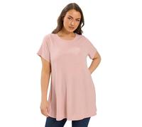 Yours Women's Shimmer Swing T-Shirt in Light Pink | Size: 18 Yours Light Pink 18