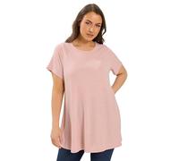Yours Curve Shimmer Swing T-Shirt - Women's - Plus Size Curve Light Pink