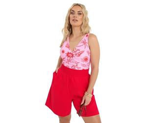 Yours Curve Shir Shorts - Women's - Plus Size Curve Red