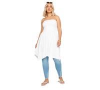 Yours Curve Shirred Bandeau Longline Top - Women's - Plus Size Curve White