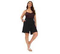 Yours Curve Black Shirred Shorts - Women's - Plus Size Curve