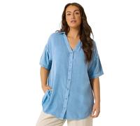 Yours Women's Short Sleeve Chambray Shirt in Light Blue | Size: 22-24 Yours Light Blue 22-24