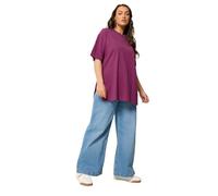 Yours Curve Side Split Longline T-Shirt - Women's - Plus Size Curve Purple