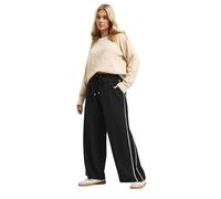 Yours Curve Side Stripe Wide Leg Trousers - Women's - Plus Size Curve Black