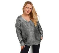 Yours Curve & Silver Metallic Knitted Jumper - Women's - Plus Size Curve