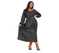 Yours Curve Silver Polka Dot Chiffon Maxi Dress - Women's - Plus Size Curve