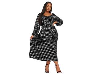 Yours Curve Silver Polka Dot Chiffon Maxi Dress - Women's - Plus Size Curve