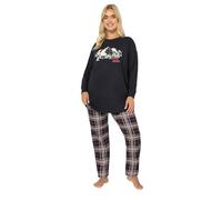 Yours Curve 'Sleep Season' Check Pyjama Gift Set - Women's - Plus Size Curve Blue
