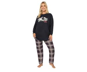 Yours Curve 'Sleep Season' Check Pyjama Gift Set - Women's - Plus Size Curve Blue