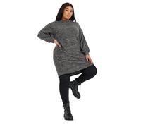 Yours Curve Soft Touch Mini Jumper Dress - Women's - Plus Size Curve Grey