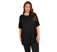 Yours Curve Soft Touch Ribbed Pyjama Top - Women's - Plus Size Curve Black