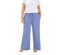 Yours Curve Soft Touch Wide Leg Trousers - Women's - Plus Size Curve Blue