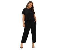 Yours Women's Sparkle Barrel Leg Trousers in Black | Size: 20R