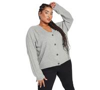 Yours Curve Speckled Button Through Cardigan - Women's - Plus Size Curve Grey