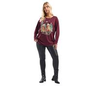 Yours Curve 'Spotted Under The Mistle Toe' Embellished Christmas T-Shirt - Women's - Plus Size Curve Red