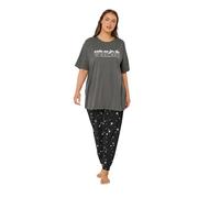 Yours Curve Star Print Cuffed Pyjama Bottoms - Women's - Plus Size Curve Black