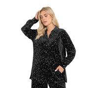 Yours Curve Star Print Velour Shirt - Women's - Plus Size Curve Black