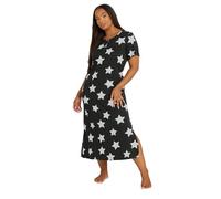 Yours Curve Star Soft Touch Placket Nightdress - Women's - Plus Size Curve Black