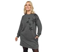 Yours Women's Crew Neck Star Sweatshirt in Grey | Size: 22-24 Yours Grey 22-24