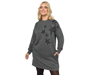 Yours Curve Star Sweatshirt Dress - Women's - Plus Size Curve Grey