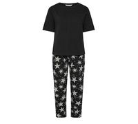 Yours Curve Star Wide Leg Pyjama Set - Women's - Plus Size Curve Black